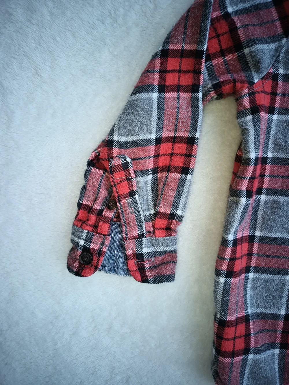 OshKosh B'gosh Red and Gray Plaid Button-Down Shirt